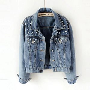 Women's Jackets Women Denim Jacket Long Sleeves Keep Warm Loose Type Wear-resistant Classic Style Lady Coat Plus Size