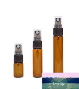 Bouteille de pulvérisation en verre ambré supérieure avec atomiseur de soins de la peau cosmétique pour bouteille rechargeable de pulvérisation Eliquid 3 ml 5 ml 10 ml mini récipient de taille de voyage