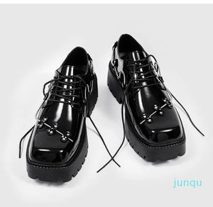 Классические туфли Минималистичные туфли дерби с квадратным носком в стиле ретро Мужская модная обувь на платформе