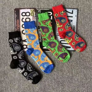 Engraçado Mens Designer Meias Street Skate Paisley Imprimir Clássico Moda Mid-calf Vintage Sock Preto Azul Branco Vermelho Algodão Hip Hop Mulheres Adulto Bandana Gráfico Colorido
