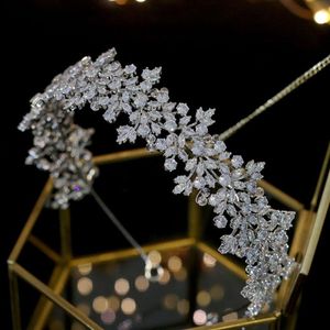 luxury- High quality crystal bride headband hair band 100% zirconia female jewelry wedding hair accessories tiara crown Y200727291m