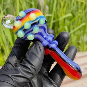 Glasrör för rökning Handblåst glasröktillbehör sticker ut konstnärliga USA Färg Made Glass Smoke Bowl Unikt Glass Rökningstillbehör