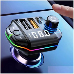 Fm Transmitter Car Bluetooth-Compatible A10 Colorf Atmosphere Light Bt 5.0 Charging Mp3 Player Charger