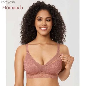 Umstandswäsche MOMANDA Spitzen-Schwangerschafts-Still-BH, leicht gepolstert, drahtlos, Bralette für Schwangere, Doppelträger, L, XL, dünne Dessous, Dessous, L231017