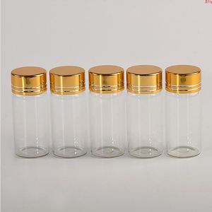 50pcs 10ml Glass Bottles Aluminium Screw Golden Cap Empty Transparent Clear Liquid Gift Container Wishing Bottle Jarsgood qty Ntumw