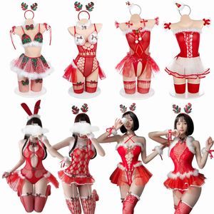 Set sexy Set lingerie natalizia set intimo gioco di ruolo uniforme tenta costumi natalizi cosplay Babydoll Donna Abito lingerie esotica 231017