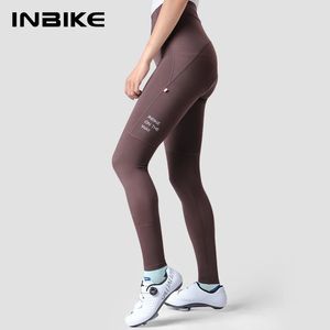 Radfahren Hosen INBIKE Damen Fahrrad Lange Gepolsterte Reithose Leggings mit Seitentaschen MTB Mountainbike Zubehör 231017