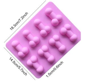 New Silicone Ice Mold Funny Candy Biscuit Ice Mold Tray Bachelor Party Jelly Chocolate Cake Mold Household 8 Holes Baking Tools Mould