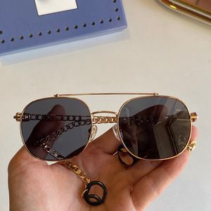 Womens Oval Frame Sunglasses GG0727S Womens Metal Frame Sunglasses Fashion Luxury Designer Beach Street Photo Sunglasses with box