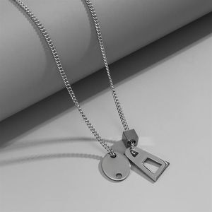 Pendant Necklaces Trend Fashion Titanium Steel Geometric Necklace Men Women Simple Long Hip Hop Couple Jewelry Gifts Accessories302a