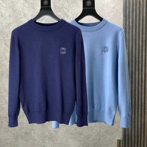 Kadın T-Shirt Tasarımcı Sweaters Loewees Örgü Sweatshirtler Yuvarlak Boyun Uzun Kollu Hırgalar Hoodies Mektupları Nakış Moda Günlük Sonbahar ve Kış Topları