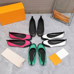 Real Leather Patchwork Women High quality Flat Loafers Shoes New Ballet Flats Dress Shoes For Women Designer Brand Mary Jane Shoes Lv'trainers