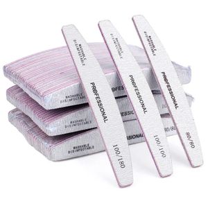 Nail Files 1510PcsLot Professional Manicure 80 100 180 Grey Half Moon Thickened Doublesided Polishing File Tools 231017