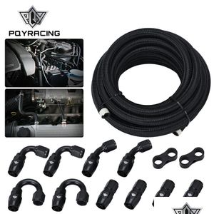 6An An6 Oil Fuel Fittings Hose End 0Add45Add90Add180 Degree Adaptor Kit Braided Line 5M Black With Clamps Pqy-Ofk65Bk Drop Delivery
