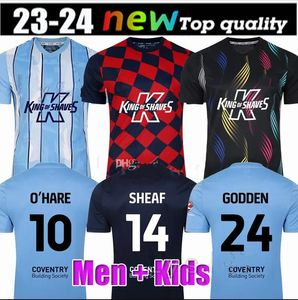 23/24 maglie da calcio Coventry O Hare Sheaf Gyokeres Godden Hamer 2023 2024 casa blu uomo bambini kit magliette da calcio top camiseta de futbol1