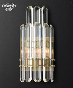 ウォールランプボニントン2ティア2層Sconce Modern Vintage LEDクリアクリスタルブラスクロームブラックランプリビングルームベッドルームバスルームライト1273994