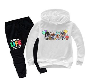 Комплекты одежды Toca Life World Детские комплекты одежды для мальчиков Game Toca Boca Life World Толстовки в стиле Харадзюку с длинными рукавами и воротником-стойкой Топы Брюки chi8153297