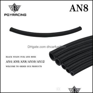 Acessórios Pqy - 8 An Pros Lite Preto Nylon Racing Mangueira Linha de óleo combustível 350 Psi 0. Pqy7313-1 Automóveis Motocicletas Auto Peças Fuel Syste Dh08J