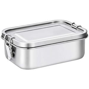 Bento-Boxen, Edelstahl-Lunchbehälter mit Verschlussklammern und auslaufsicherem Design, 800 ml, Bento-Boxen, Lunchbehälter für Kinder oder Erwachsene – 231013