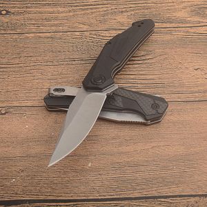 KS1370 FLIPPER Knife 8Cr13Mov Satin Bladen av hög kvalitet Kolfiber/GFN -handtag Bollbärande EDC Pocket Knives med detaljhandelslådan