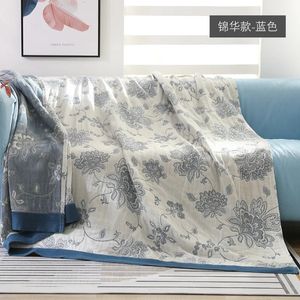 Filtar bomullsgällan muslin hrow filt handduk filt mjukt kast rutig för vuxna på/bädd/soffa/plan/resor sängkläder sängäcke t 231017