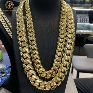 Hip Hop Gold Plated 30Mm Mens Miami Sterling Sier Cuban Link Chain Necklace Men Jewelry Miami Cuban Link