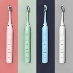 Toothbrush Sonic Electric Ultrasonic Automatic USB Rechargeable IPX7 Waterproof Replaceable Tooth Brush Head 231017