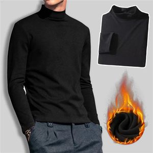 Menströjor Autumn Winter Thick Warm Weol Cashmere Sweater Men Turtleneck Fit Pullover Knitwear Pull Homme Jumper 231016