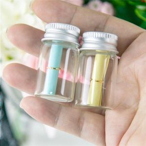 22*40*13mm 7ml Mini Glass Bottles With Aluminium Lid Empty Small Wishing Bottle Vials Jars 100pcslotgood qty Tmppd