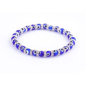 Charm armband 20st/lot trendig enkel lycklig ond öga relius charms armband blå pärlor strängar matchar turkiska armband för smycken b dhsjk
