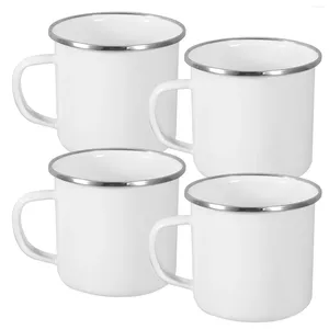 Canecas 4 Pcs Esmalte Caneca Acampamento Bebida Copo Acessórios Ao Ar Livre Copos Duráveis Pequenos Óculos Vintage Home Acessório Artigos de Sublimação