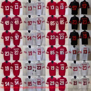 Film 2023-24 Nuova maglia da calcio S-6XL cucita 23 ChristianMcCaffrey 13 BrockPurdy 97 NickBosa 85 GeorgeKittle Maglie Sport traspirante uomo donna gioventù Bambini