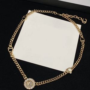 2023 New Crystal Diamond Pendant Necklace Women's Vintage Alfabet Brand Designer Chain Necklace Women's Party Christmas Present Jewelry