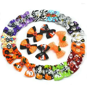 Dog Apparel 100PC/Lot Halloween Hair Bows Mix Styles Skulls Cat Grooming Dogs Accessories Pet Supplies