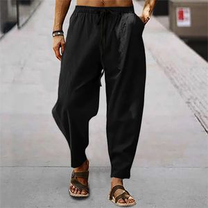 Men's Pants Bababuy Men's Cotton and Linen Pants Male Summer Solid Color Mens Trousers Loose Fitness Causal Plus Size S-5XL 231011