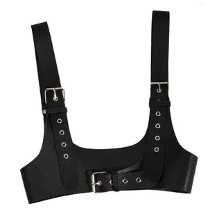 Bälten kvinnor midjebälte underbust korsett punk för klänning cincher damer pu läder cummerbund kjol skjortor halloween festfestival