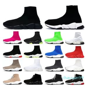 Desinger Sock Shoes Womens Mensフラットランニングシューズブラックシューベージュクリアソールボルトグラフィティレースアップソックスブーツ