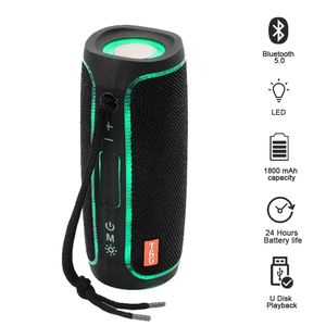 Alto-falantes portáteis TG288 Bluetooth Speaker sem fio LED 1800mAh IPX6 à prova d'água coluna de baixo duplo Boombox AUX TF USB Altifalante 231017