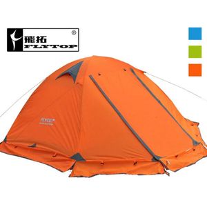 Zelte und Unterstände Gute Qualität Flytop Doppelschicht 2 Personen 4 Saison Aluminiumstange Outdoor Camping Zelt Topwind Plus mit Schneerock 231017