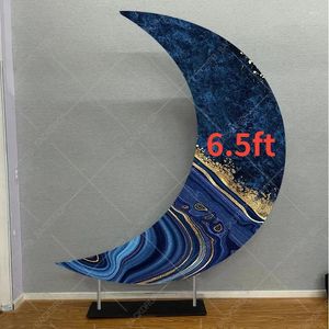 Party Decoration 6.5ft Moon Shape Baby Shower Decorations Anpassade bakgrund DUBBILDA SIDD UTSKRIFT Vägg för evenemang