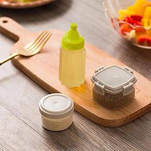 Förvaringsflaskor mini plastsås klämma krydda lådor sallad dressing containrar barn lunchlåda tillbehör 1-2 oz