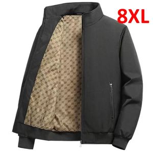 Мужские куртки 2024, весенние мужские 7XL 6XL Plus s, однотонное модное повседневное пальто цвета хаки, черная куртка, большие размеры 8XL 231013