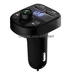 X8 FM Sändare Bluetooth 5.0 CAR HANDS O MP3 Spelaradapter USB 22.5W Snabbladdning Typ-C Fast Charger Modator