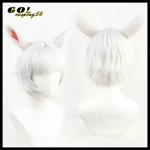 Party Supplies FF14 Y'shtola Ya Shutora Ruru Cosplay Wig Ears Final Fantasy XIV Red Short Synthetic Hair Heat Resistant Halloween Role Play