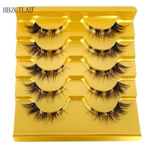 False Eyelashes 5pairs Mink Invisible Band Lash Natural Cross Cluster Fairy 3D Faux Big Eye Long Fake Lashes 231017