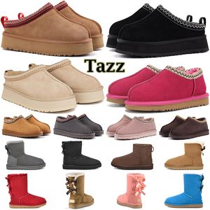 Austrália Botas Mulheres Designer Neve Tazz Tasman Chinelos Triplo Preto Chesut Mostarda Semente Rosa Cinza Clássico Tornozelo Botas Curtas Mulheres Plataforma Sapatos de Inverno