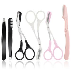 Eyebrow Trimmer Eyebrows Trimmer Tweezers Scissor With Comb For Eyebrows Makeup Tools Accesories Hair Removal Shaver Sets Kit Beauty 231016