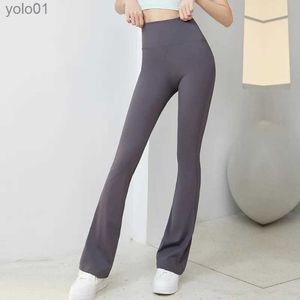 Tute da donna Leggings svasati Pantaloni da yoga Pantaloni da donna a vita alta Pantaloni larghi da donna Palestra Fitness Sport Pantaloni svasati neri Pantaloni da ballo latino 2023L231017