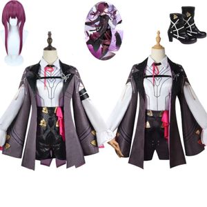 Cosplay Game Honkai Star Rail Kafka Cosplay Costume Wig Shoes Anime Sexy Woman Embroidery Dark Stripe Uniform Outfit Hallowen Suit