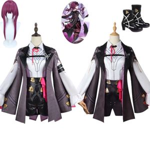 Cosplay Spiel Honkai Star Rail Kafka Cosplay Kostüm Perücke Schuhe Anime Sexy Frau Stickerei Dunkle Streifen Uniform Outfit Owen Anzug